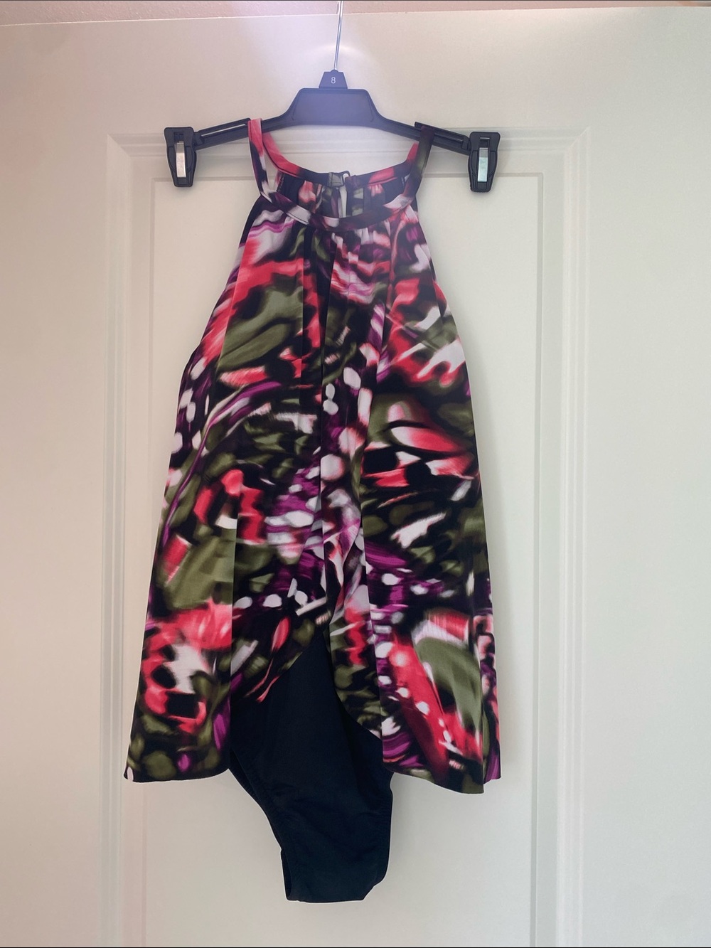 Magicsuit Pink Green Purple Floral High-Neck Skirted One-Piece